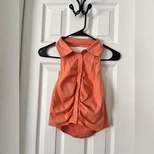 Linen Orange Halter Top